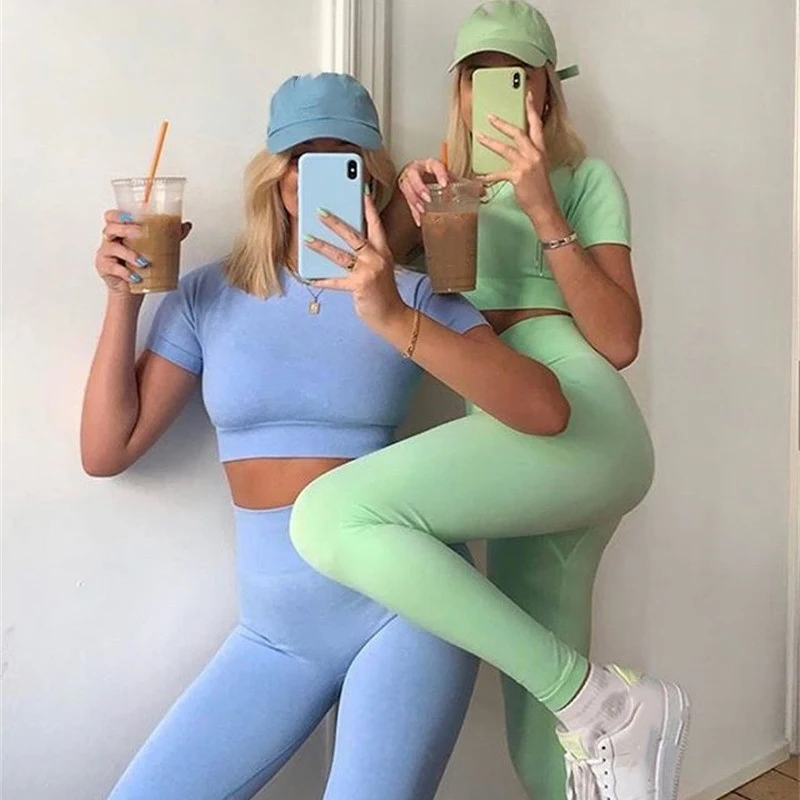 

Green Cotton Casual Outdoor Woman Long 2 PIECE Set Summer Bodycon Party Female Tight Trousers High Waist Streetwear Trousers