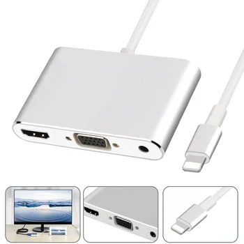 

1080P for iPhone to HDMI VGA AUDIO Adapter For Apple ipad ipod digital AV Adapter Converter for iPhone /Xs /X /XR /8P /8 /7P