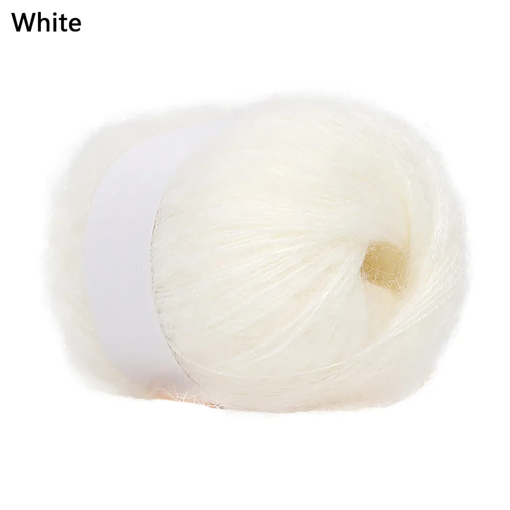 25 г шерстяная нить DIY тканая пряжа ручное вязание крючком одеяло пряжа камвольная шерстяная нить красочное рукоделие - Цвет: White