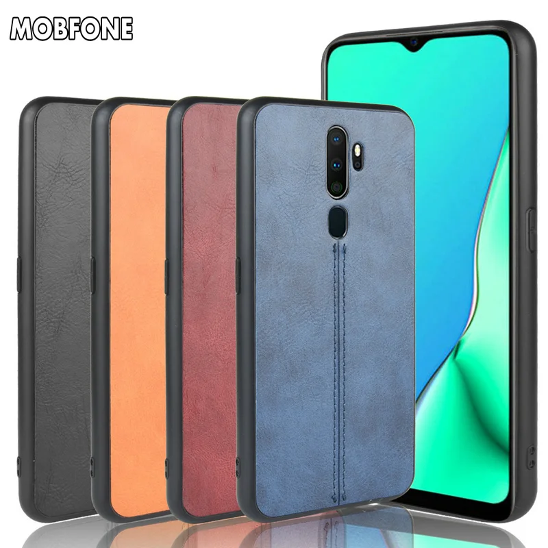 Mobfone защитный противоударный кожаный чехол для OPPO A9 2020 A5 Чехол Жесткий PC мягкий TPU