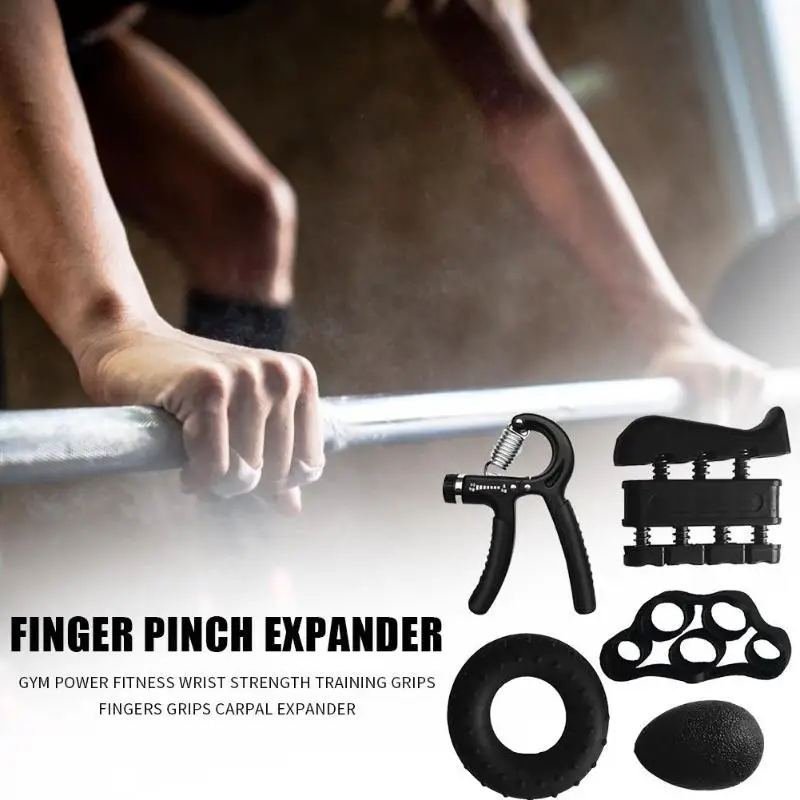 VKTECT 5PC/Set Gym Fitness Adjustable Hand Grip Set Finger Forearm Strength Muscle Recovery Heavy Hand Gripper Exerciser Trainer VKTECT 5PC/Set Gym Fitness Adjustable Hand Grip Set Finger Forearm Strength Muscle Recovery Heavy Hand Gripper Exerciser Trainer