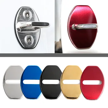 

Door lock cover stainless steel protective cover For S logo auto door lock caps car styling sticker 4pcs