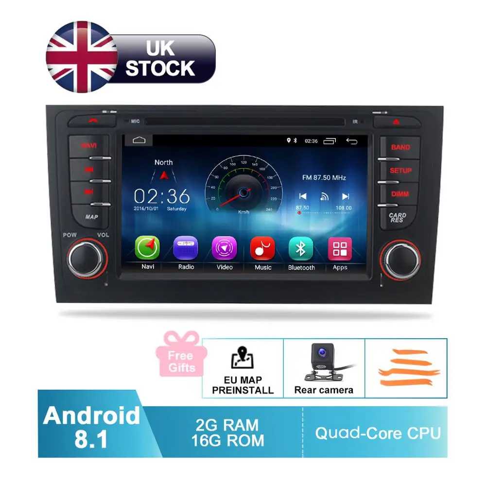 

7" HD Android 8.1 Car DVD For Audi A6 S6 RS6 1997+ Auto Radio FM RDS GPS Navigation WiFi Audio Video Player Free Backup Camera