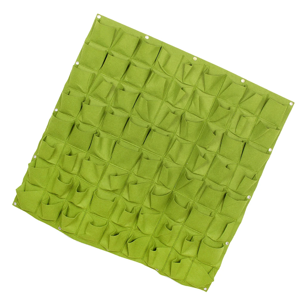 Wall Hanging 72 Pockets Garden Planting Bag Container Outdoor Planter Decor Wall Planter Bag Garden Planter Herb Pot Bag 