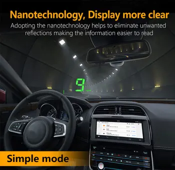 

Universal HUD Head Up Display Overspeed Warning System Projector Windshield Auto Electronic Voltage Alarm GPS Speedometer A2