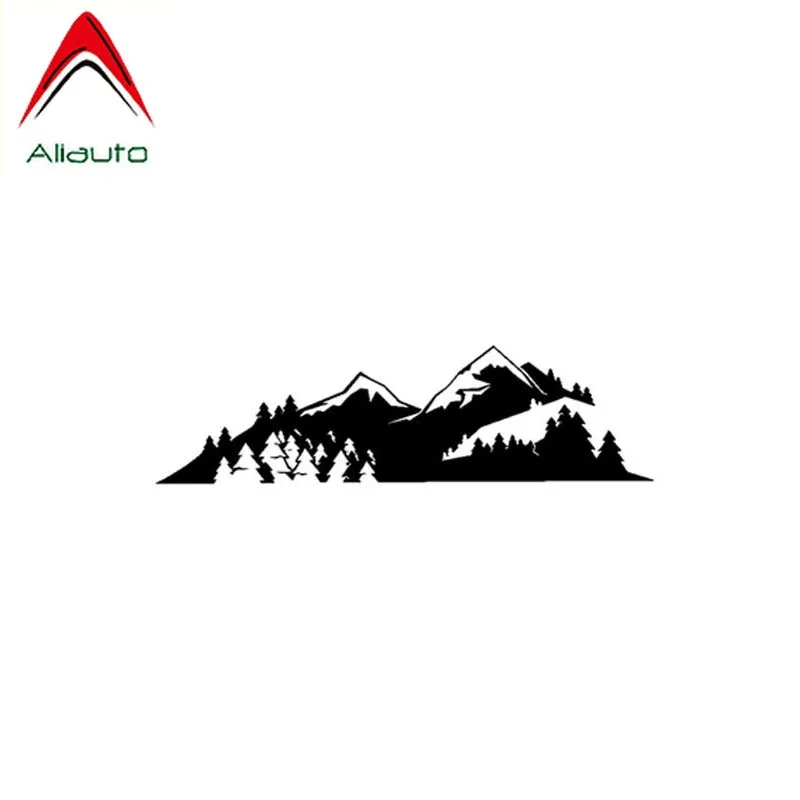 Aliauto Personality Custom Car Sticker Mountain Forest Adventure Vinyl Motorcycle Sunscreen Anti-UV Decal Black/Silver 17cm*4cm |