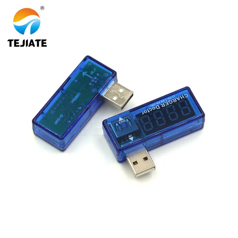 Цифровой светодиодный тестер с двумя USB портами Вольтметр и амперметр для