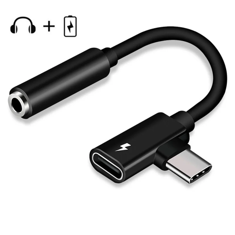 2 в 1 USB C аудио кабель Тип C до 3,5 мм разъем Aux Наушники вызов музыка зарядный адаптер для huawei для всех телефонов Android