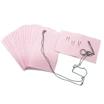 

2020 New 50Pcs Pink Polishing Cleaning Cloth Jewelry Silver Color Gold Cleaner Jewelry Tools