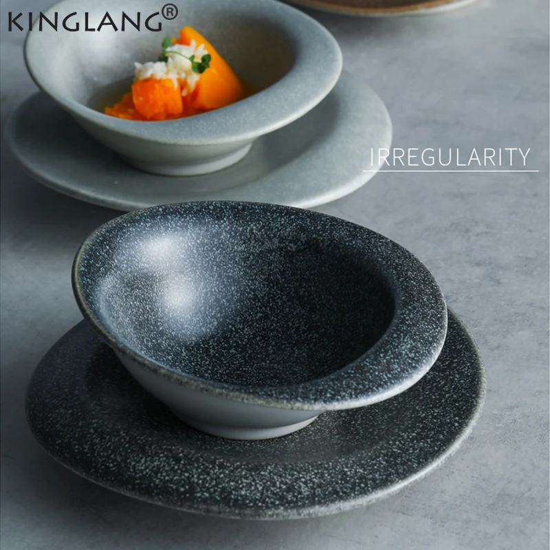 Миска для риса KINGLANG нестандартная скандинавский черный цвет ресторана галька на