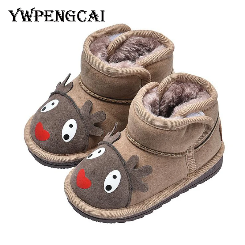 YWPENGCAI/милые сапоги для маленьких девочек с героями мультфильмов; мягкая теплая плюшевая зимняя обувь для маленьких девочек; зимние сапоги для девочек; размеры 21-30