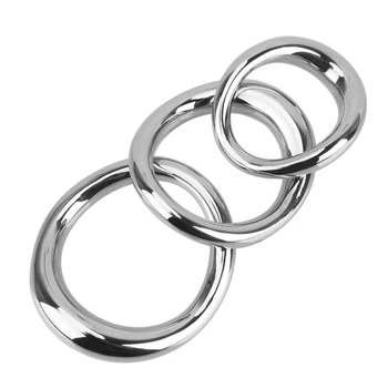 Metal Cock Ring Scrotum Ball Stretcher Penis Bondage Chastity Lock Delay Ejaculation Stainless Steel Sex Toys for Men Adult Game 4