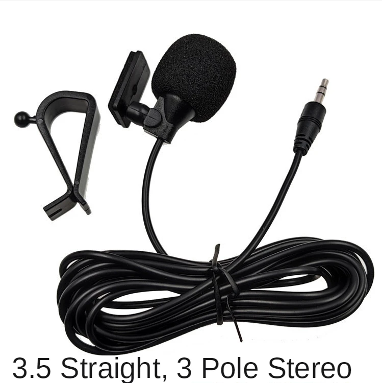 Car Audio Navigation 3.5mm Microphone Clip Jack Plug System External Wired Microphone Auto DVD Radio Omnidirectional 3m Long Mic bluetooth headphones with mic Microphones