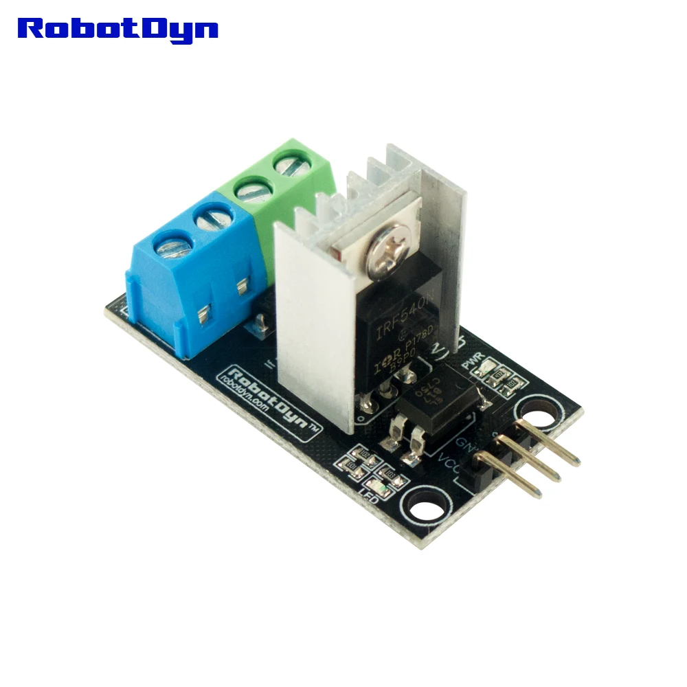 RobotDyn-транзистор MOSFET реле постоянного тока с нагревательной раковиной, 1 канал, 5 В логика, DC 24 В/30A совместим с Arduino для DIY проекта