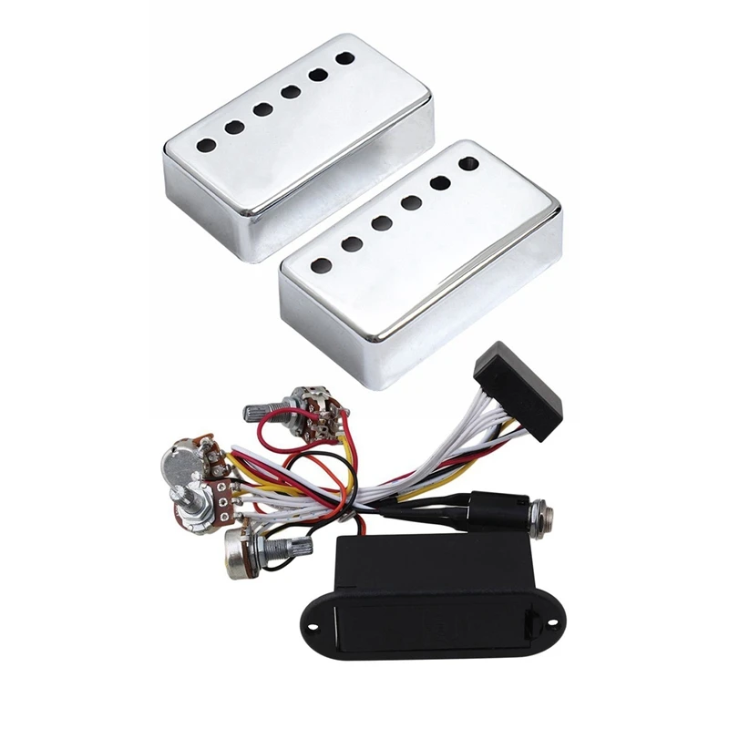 Humbucker шеи и моста гитарные Чехлы для пикапа хром 1 шт. 2 полосы активный бас гитара
