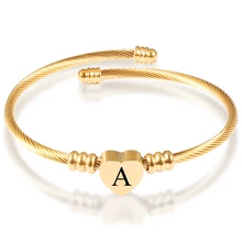 Золотой браслет с буквами и браслет для женщин, регулируемые простые браслеты, Женские Ювелирные изделия, вечерние, подарки