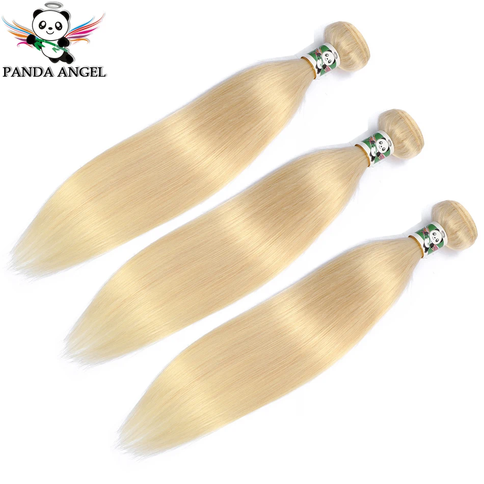 Панда индийские прямые волосы 613 блондинка пряди волос Плетение человеческие волосы, комплект из 3 предметов светлые волосы Пряди 10-28 дюймов Быстрая человеческих волос