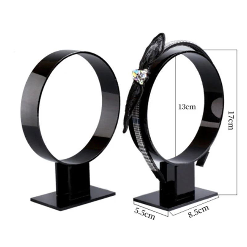 Acrylic Headband Holder Hair Accessories Hair Band Headgear Display Stand Black Jewelry Holder Household Storage Display Stand 6