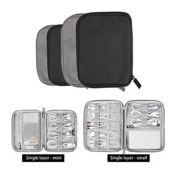 

For USB Data Cable Earphone Wire pen Power bank Electronics Accessories Organizer Digital Storage Bag Travel Kit Case Pouch