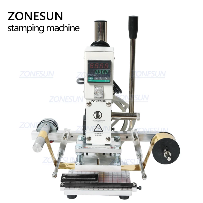 ZONESUN цифровой Автоматическая кожаный машина для горячего тиснения фольгой
