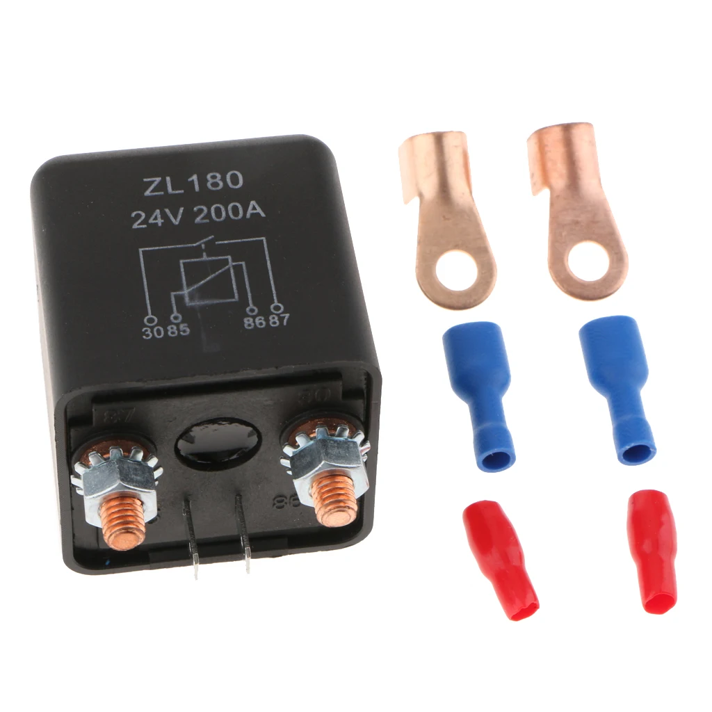 200A DC 24V High Current Auto Car Starter Relay 2 Pin SPST Start Contactor On/Off Switch