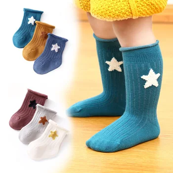 

Cute Baby Newborn Infant Baby Cotton Knee High Socks Star pattern Children Baby Girls Boys Socks for Age 0-5 Years Knee Socks