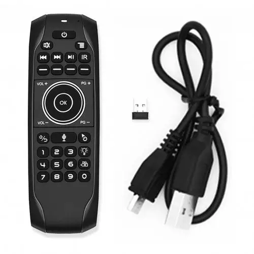 G7V PRO LED Backlit USB 2.4G Gyro Voice Wireless Remote Control for Android LED backlit infrared learning wireless mini keyboar black