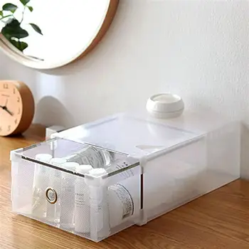 

24pcs Transparent Shoe Box Thickened Dustproof Shoe Storage Box Stackable Combination Shoe Cabinet Shoe Organizer Box