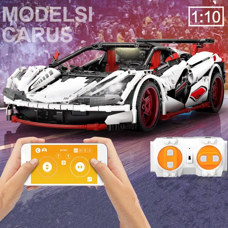 

1932pcs RC&APP Control Technology Series Lcarusss Super Racing Car Technic Building Block Bricks Toy light Toys Gift 13067