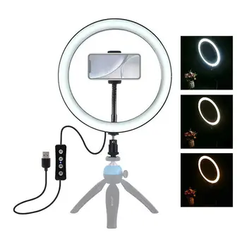 

PULUZ 4.7 Inch 12 Cm USB 3 Modes Dimmable LED Ring Fill Light Photography Video With Tripod Remote Control For Photo Video