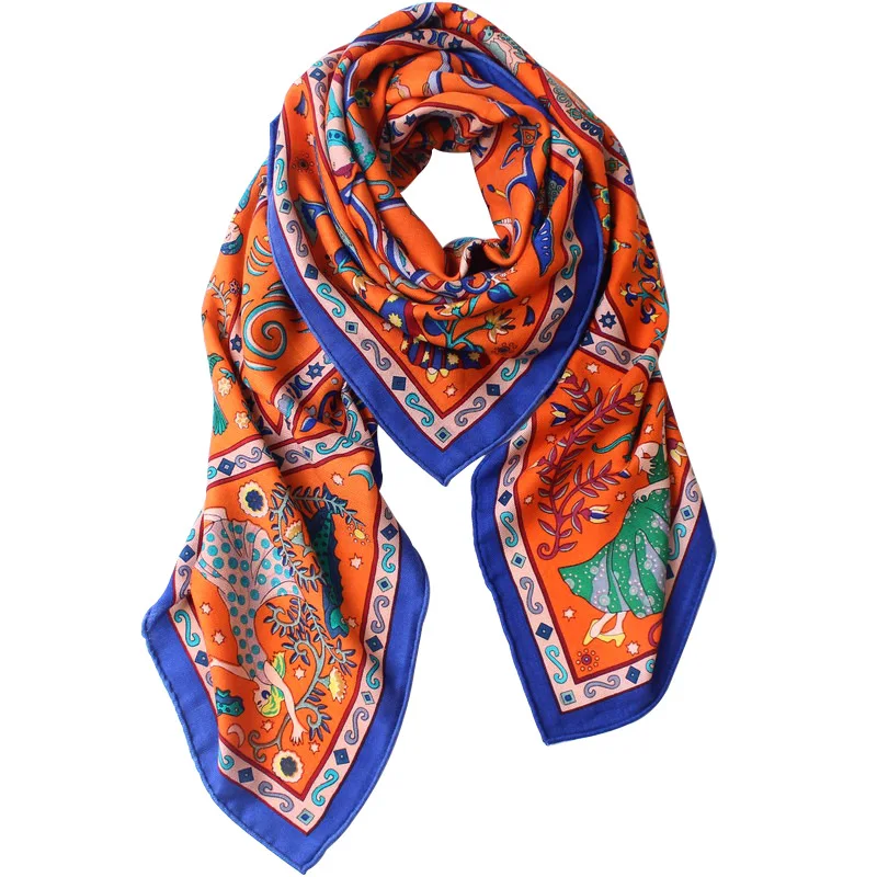 Шелковый с кашемировым шарфом милый сказочный мир модные дамские пашмины Шарфы