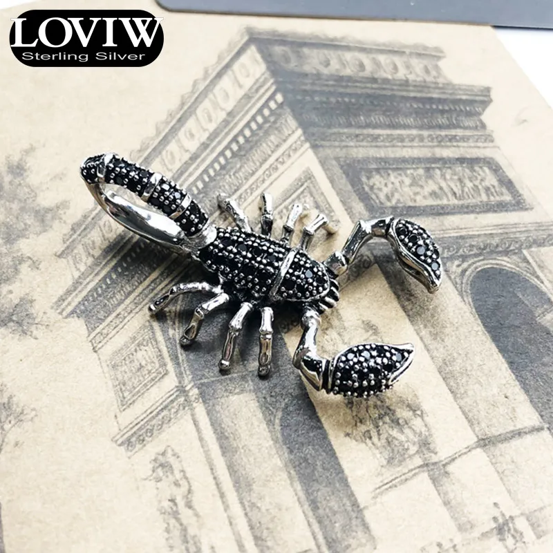 Кулон в виде скорпиона, черный, Фирменная Новинка Модные украшения Thomas SABOR в наборе из стерлингового серебра, подарок для женщины, Rebel Для мужчин Прямая поставка