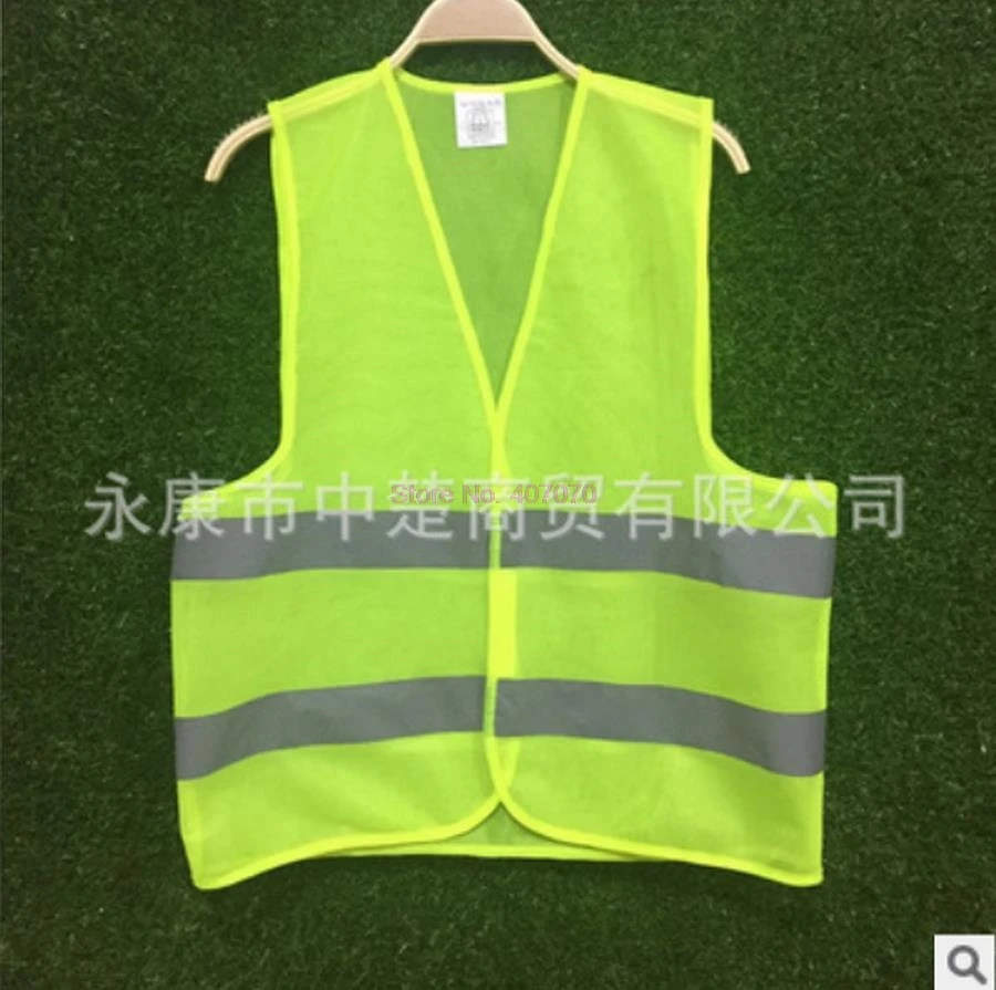  또는  500pcs 자동차 오토바이 높은 가시성 안전 반사 Hi Viz 조끼 경고 코트 반사 줄무늬 탑스 자켓, 신제품