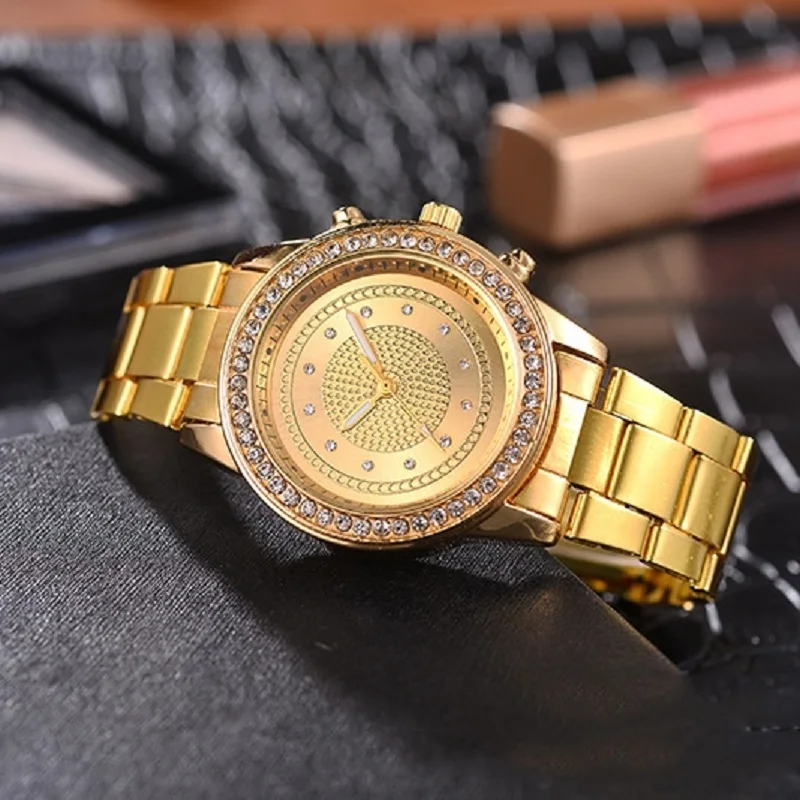Модные женские часы Geneva, женские кварцевые часы reloj mujer из нержавеющей стали, женские часы из розового золота, relogio feminino