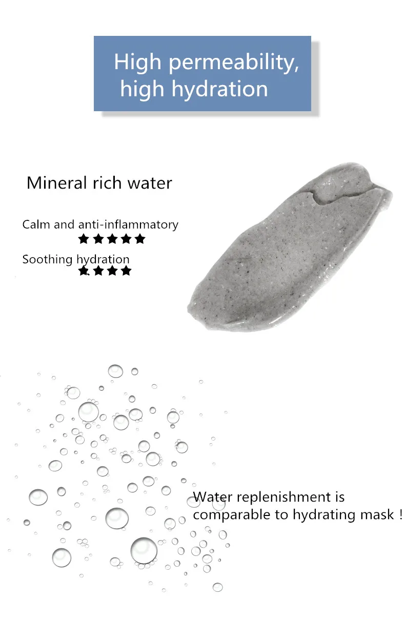 

Deep cleansing mask shrink pores to remove blackhead, white mud, sensitive muscles and replenishment.