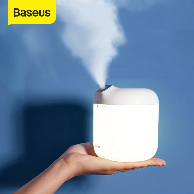 Baseus-Humidificador de aire para hogar y oficina, Humidificador purificador de gran capacidad con lámpara LED, generador de niebla