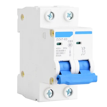 

Miniature Circuit Breaker Leakage Protection DZ47-63 2P Air Switch 400VAC 63A Circuit Breakers