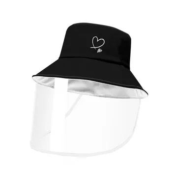 

Love Heart Black Fashion Bucket Hat Women Men Bucket Cap Sun Protective Beach Summer Fisherman Hat Anti Dust Face Covers Custom
