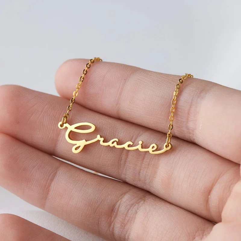 Dainty Handwriting Name Necklace 