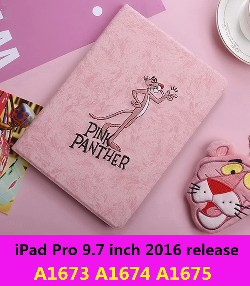 3D с вышитыми героями мультфильмов чехол для нового ipad 9.7inch '3/2/1'mini123/45/для ipad 234 Pro9.7 Искусственная кожа умного сна - Цвет: leopard  Quan pro9.7