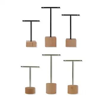 

3PCS Jewelry Stand Storage Rack Simple Desktop Shelf Jewelry Display Stand Dresser Earrings Wood Key Organizer Home Decoration