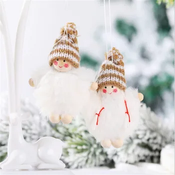 

2pc/set White Angel Dolls Christmas Decorations for home New Year Home Decor Christmas Tree Ornaments Hanging Pendant Xmas Natal