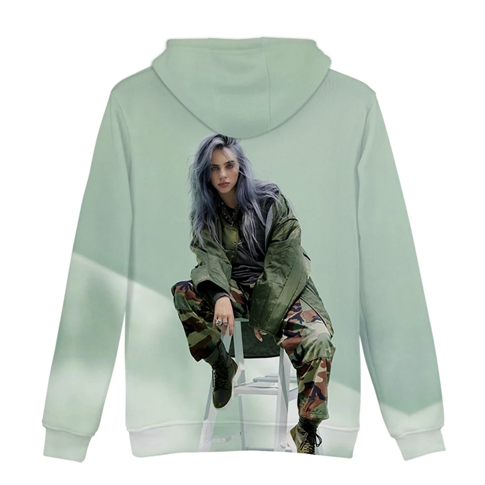 Осенний трендовый Женский пуловер с капюшоном Billie Eilish3D толстовка с капюшоном Женский Мужской Модный пуловер Комфортный топ XXS-4XL