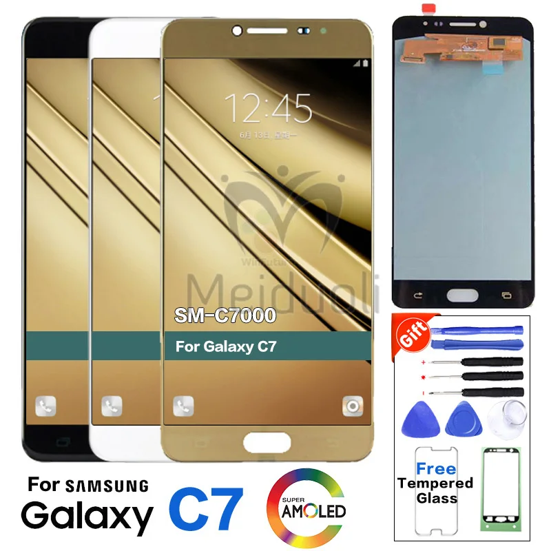 

Super AMOLED Display For Samsung Galaxy C7 C7000 SM-C7000 LCD Display Screen Full Digitizer Touch Assembly