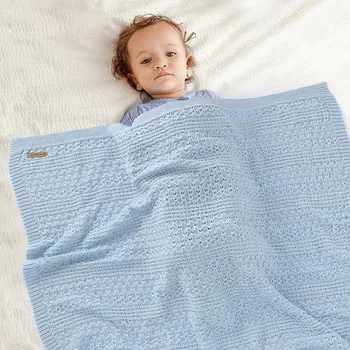 

New 2020 Autumn Winter Infant Baby Boy Girl Hollow Out Knit Blanket Newborn Baby Quilt Boys Girls Hold Blanket