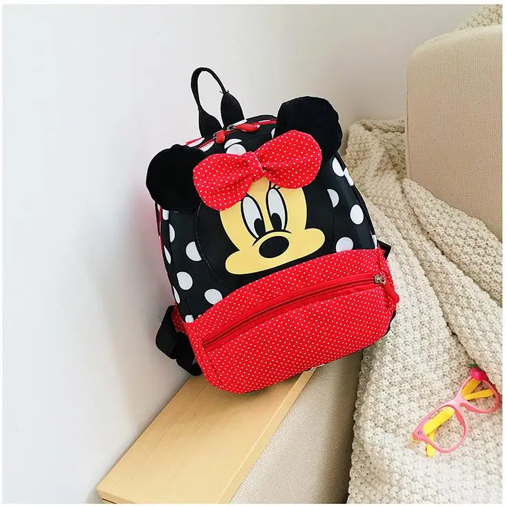 Cute Children's Kindergarten Primary School Cartoon Travel Backpack Mickey Minnie Bowknot Backpack Boys Girl Bags 2-7 Years New