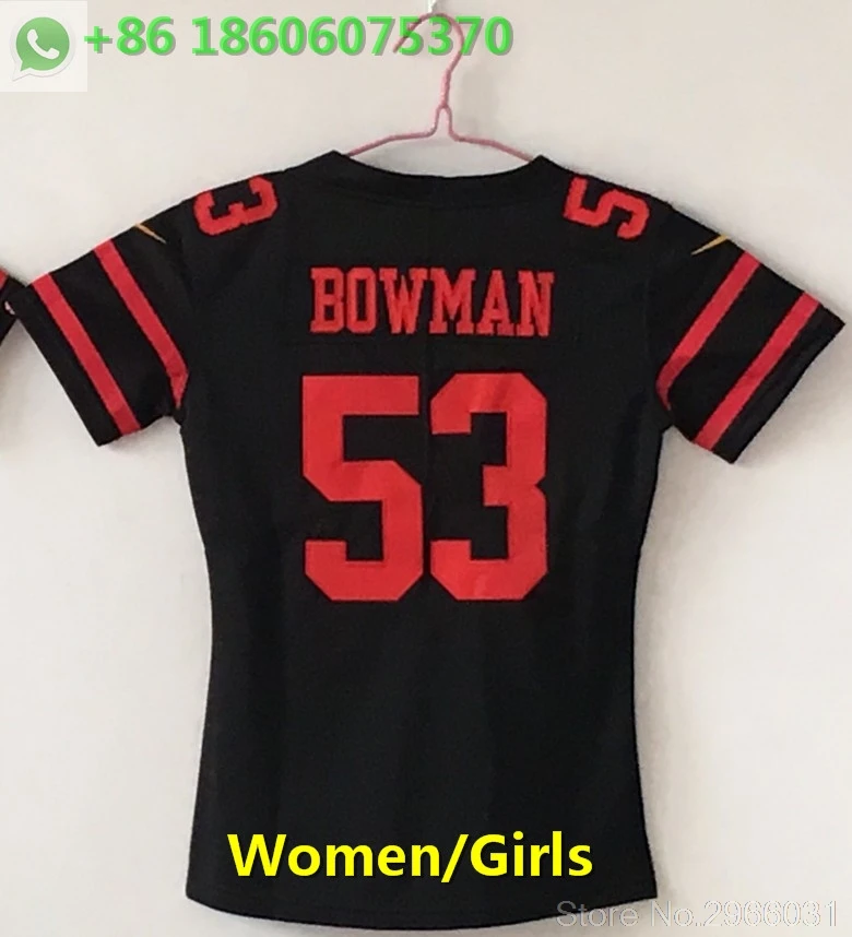 San Francisco A+++ качественные женские 10 Jimmy Garoppolo 16 Joe Монтана Карлос 28 Hyde NaVorro 53 Bowman Jimmy Jersey - Цвет: for women
