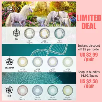 

Garden Rio DNA Taylor Gem Series Color Contact Lenses Mermaid Rainbow Multi-tone Colored Lens for Eye 2pcs/pair