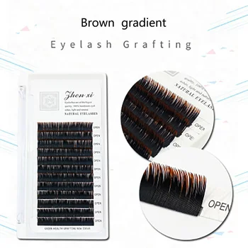

0.15 Gradient Brown Graft False Eyelashes Colorful, Soft and Comfortable Grafting Eyelashes
