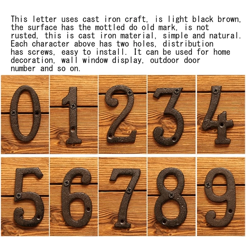Black Iron House Number Gate Digits 0 To 9 Iron Number Letter Tag